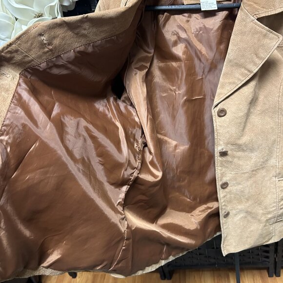 Paris Blues Y2K Brown Genuine Leather Suede Jacket Size 2X - Picture 8 of 10